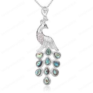 Peacock vorm hanger water drop natuurlijke abalone shell statement hangers ketting zirkoon charme sieraden voor vrouwen cadeau