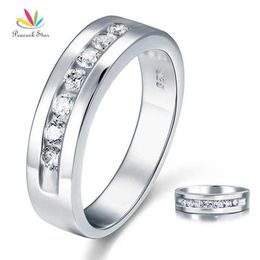 Anillo de boda nupcial para hombre con corte redondo y estrella de pavo real, joyería de plata de ley 925 sólida CFR8057 Y0723275l