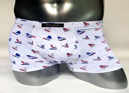 Pejoa Brand Mens Ice Silk Underwears met boot bedrukte softy comfortabele mannelijke onderbroek shorts sexy slipjes hoge kwaliteit2144389
