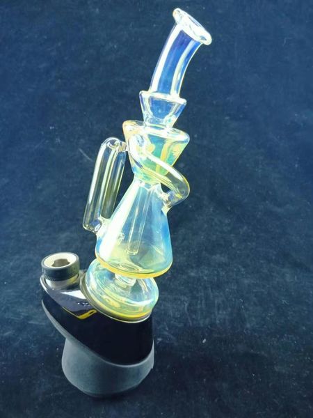 pic ou carta recycleur Narguilé en verre fumé pipe en argent, Dab rig bong concessions de prix