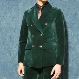 Peaked Rapel Veet Designer Mens tweedelig vintage bruidegom Tuxedos Aangepast Made Jacket and Pants Business Men Suits