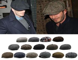 Peaky Blinders Hat Newsboy Flat Cap Classic Herringbone Tweed 100 Wool Baker Boy Gatsby Vintage 8 Panel Hat4093965