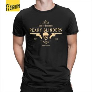 Peaky Bloners T-shirt Shelby Brothers Nieuwigheid Ronde hals Korte Mouw Tees Heren Wit T-shirts 100% Katoen Awesome Kleding Y19072201