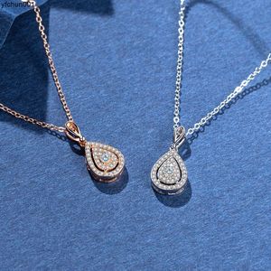 Peervormige diamanten halsketting S925 zilveren nisontwerp Hoogwaardig en modieus Veelzijdige sleutelbeenketting Nieuw model
