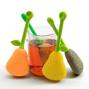 Pear Tea Infuser Silicone Ball Leaf Tea Strainer Brewing Device Kruiden Spice Filter Keukengereedschap