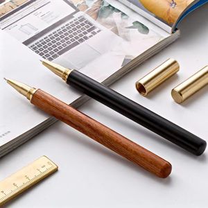 PEAR WOOD Signature Pen Business Ebony Wood Bead Pen Brass Metal Neutral Pen Business Gift Office Financiën Student Schrijfbenodigdheden