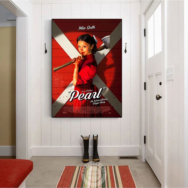 Pearl 2022 Horror Films Poster X-Traordinary Origin Story Películas Impresiones Pinturas de lona Arte de pared Cinema Privado Decoración del hogar