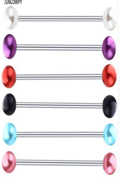 Perle acrylique UV Ball Harquette industrielle boucle d'oreille en acier inoxydable barre d'oreille Piercing Body Bielry 14g pour femmes sexy Men7442229