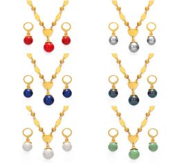 Perle Anniyo Ensembles Hawaïens Boule Ronde Perles Collier Boucles D'oreilles Marshallese Guam Micronésie Chuuk Pohnpei Bijoux 238506 L6JL1876905