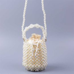 Perle sac Designer marque clair acrylique cristal pierre perle boîte fourre-tout sac à main femmes à la main été fête petit seau sac à main 230512