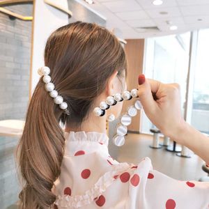 Pearl Banana Vertical Clip Girls Haarspeld Simple Style Temperament Frans Koreaans Woordhoofdtooi Ins Perse Tail Clips Haarklauwen