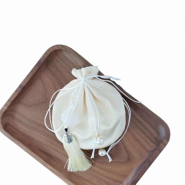 Pearle Hanfu Tassel Drawstring Bag Mini Coin Purse FR Costeo Estilo chino Sachet Hanfu Decorati Decorati U0Vi#