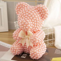 Pearl Bear Gift Bear 32 cm/20 cm Everlasting schuimbeer Nieuwjaar Gift Doll Home Docoratie Mooi speelgoed