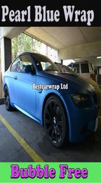 Parelblauw mat vinyl auto wrapfolie met luchtbel Voertuig wrap vinyl sticker Parelblauw mat auto wrap sticker 152x30M6063181