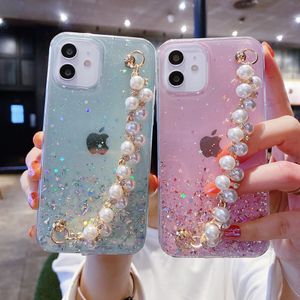 Perle Bracelet Téléphone Portable étuis pour OPPO A94 5G A74 A55 A54 4G A93 A73 A5 A9 A53S A31 A91 A52 A72 A15 A12 AX5S A5S Couverture Souple