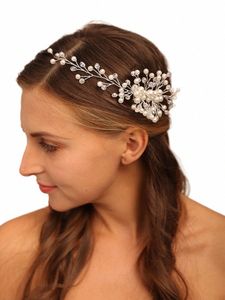Poueurs de poil de perles Crystal Headwear Fi Mariage Hair Acturaux Handmade Bridesmaid Jewelry Prom Prom Headpiece N4U6 # #