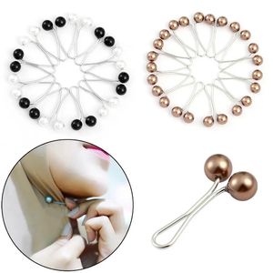 Parel Broche Hijab Sjaal 12 stuks Lot Veelkleurige Pins Moslim Vrouwen Hoofddoek Pin Sjaal Vaste Band Anti Slip Voor 240106