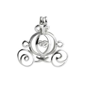 Perle Cage Cendrillon Citrouille Chariot Médaillon Souhaitant Cadeau 925 Bijoux en Argent Sterling Pendentif Montages 5 Pièces238x