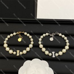 Parelketting bedelarmbanden Gouden diamanten briefarmbanden Damespersoonlijkheidsarmband met doos