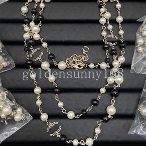 Pearl Chains Hoogwaardige koperen merk Letter kettingen Designer ketting diamant hanger choker voor vrouwen meisje valentijnsbetrokkenheid sieraden cadeau