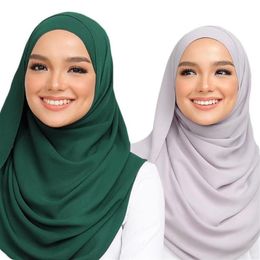 Parel Chiffon Bubble Monochroom Bubble Sjaal Hoge Directe Kwaliteit Verkoop Hijab's Etnische Fabriek 2021323K