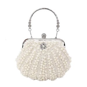 Sacs d'embrayage en perles femmes sac à main dames sacs blancs sacs de soirée sacs pour le mariage de la fête noire bolsa féminina 240329