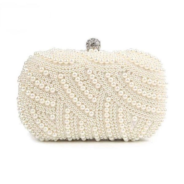 Perle pochettes femmes sac à main dames blanc sacs à main sacs de soirée pour fête mariage noir sac à bandoulière Bolsa Feminina 211021301b