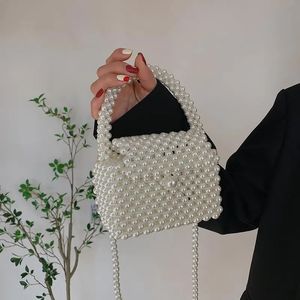 Bolsos cruzados con perlas, bolsos hechos a mano con cuentas de perlas, moda para chica, regalo, bolsillo para teléfono, bolsos de mano para fiesta de boda 240117