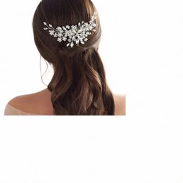 Pearl Crystal fr Hair Bridal Hair Combs Rhineste Hair Bijoux de mariage ACTORES BRIDAL TIARA PROM PROME COVEUR PEARL CHEAUX 90DC #