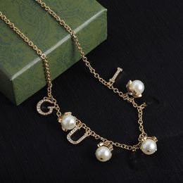 Pearl Designer ketting armband choker voor unisex Letter armbanden gouden ketting charme kettingen