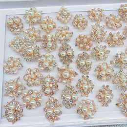 Perle diamant anneaux or Rose femmes mode bijoux Zircon doux rétro élégant anneau cadeau anneaux ouvert taille réglable