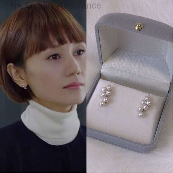 Designer de boucles d'oreille de perle mikimoto boucle d'oreille yuan quans même style de yumu ben petit raisin naturel perle 925 argent sterling exquis et petites boucles d'oreilles en eau fraîche