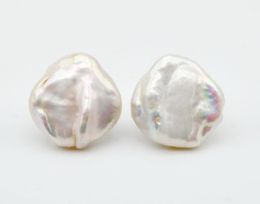 boucles d'oreilles de perles perles surdimensionnés blancs naturels baroques perles 925 Silver Ladies Gift9022162