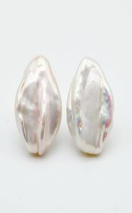 Pendientes de perlas perlas de gran tamaño perlas barrocas naturales blancas regalo de plata 925 para mujer 5517007