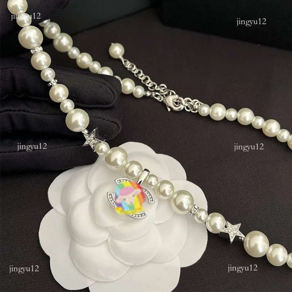 Collier réglable des EEF Pearl pour femmes Colliers de perles en laiton avec Sier Pendant Anniversary Wedding Gift High Sen S