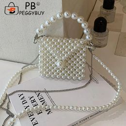 Pearl Evening Dinner Bags Fashion Mini Wedding Clutch Casual Hand Beading Elegant Party Purse Holiday Gift Shopping Travel 240430