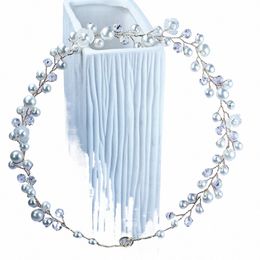 Pearl fi bandeau blanc faux perle rhiaste bandeau de banquette de banquette de bandes de mariée de mariage
