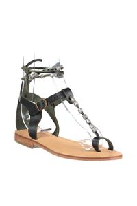 Parel lederen zwarte vrouwen sandalen 120118829420