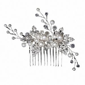 Pearl Hair Combs Clips Bruids Huwelijkshaar Accessies voor vrouwen Rhineste Sier Color Bride Headpiece Party Sieraden 17xt#