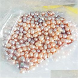 Parel Hoge kwaliteit 5A losse zoetwater rijstparels 56 mm/67 mm zonder gat natuurlijke verschillende kleuren voor sieraden DIY QT1P005 Drop DHJ4R
