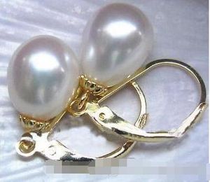 Bijoux en perles, boucles d'oreilles en perles blanches naturelles de la mer du sud, 10-12MM, 14K, nouveauté