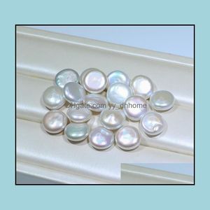 Perles en vrac bijoux 12mm sans trou forme de pièce de monnaie particules d'eau douce naturelles cadeau pour femme livraison directe 2021 Plefj