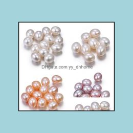 Perles en vrac bijoux 6--10 mm en forme de goutte perles naturelles d'eau douce en forme de goutte dispersées en forme de riz demi-trou nu livraison de goutte non poreuse