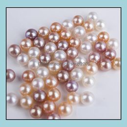 Perle perles en vrac bijoux 7.5-8Mm unique naturel eau douce femmes cadeau livraison directe 2021 D67D3