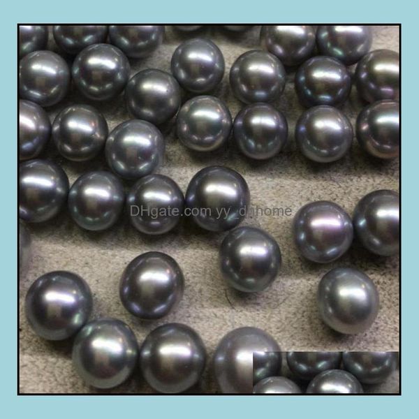 Perle perles en vrac bijoux 9-10Mm demi-trou gris unique eau douce naturelle femmes cadeau livraison directe 2021 Usy1R