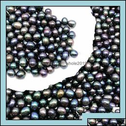 Perlas sueltas joyería perlas naturales de agua dulce ostra sin agujero 5-6Mm brillante en forma de arroz Real diferente Color moda Wholes Otlye