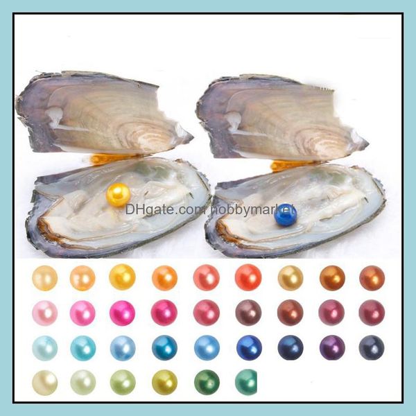 Granos sueltos de perlas Joyería Oyster con grado natural 6-7 Mm Redondo Mticolored Paquete de vacío de deseo de agua dulce para fiesta de niños Entrega de gota divertida