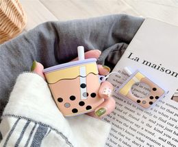 Fundas para auriculares AirPods con colgante de té de la leche y perlas para Apple, funda de silicona a prueba de caídas, personalidad japonesa y coreana para mujeres 6866601