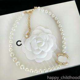 Collier de perles ras du cou chaîne plaqué or lettre pendentif de créateur colliers créateurs bijoux pour femmes