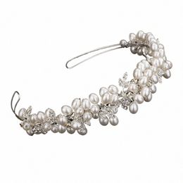 Pearl Rhineste Sier Diamds Bridal Crown Trendy Party Tiaras For Women Wedding Hair Accessies Vintage Hoofdband Jewelry T88i#